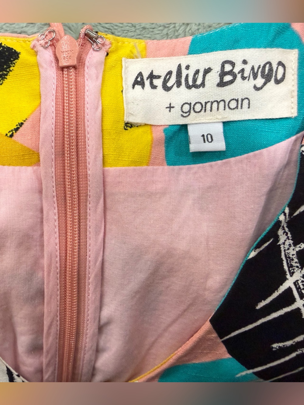 Atelier Bingo x Gorman Silk Linen Printed Romper Gone Bananas AU 10 US 6 - Picture 12 of 14